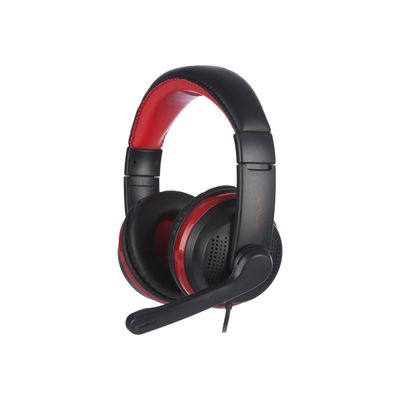 8435430605839-NGS VOX 700 - Casque filaire avec micro - connexion USB - noir et rouge-Angle droit-1
