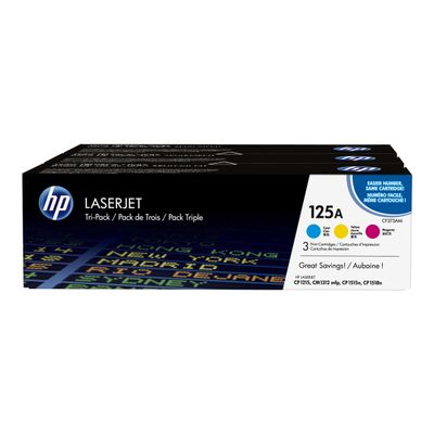 0887111403025-HP 125A - Pack de 3 - cyan, magenta, jaune - cartouche laser d'origine-Avant-0