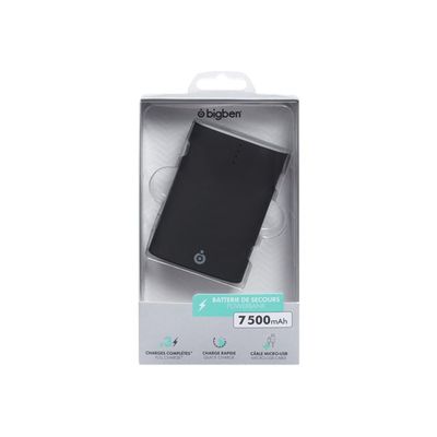 3571211364818-Bigben - powerbank / batterie de secours rechargeable pour smartphone + câble USB/micro USB - 750-Avant-3