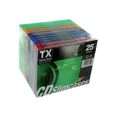 5060046678996-TX - 25 Boîtiers slim pour CD - couleurs assortis-Angle gauche-0