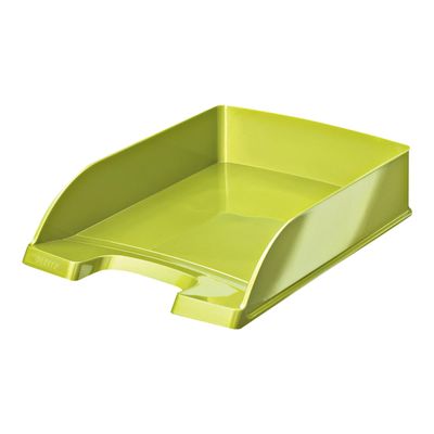 4002432394487-Leitz WOW - Corbeille à courrier - Vert anis-Angle droit-0