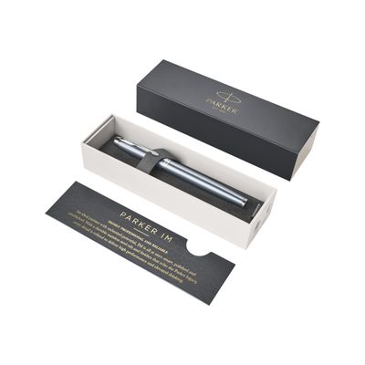 3501179316482-Parker IM - Stylo plume - encre bleue - fin - gris/argent-Angle droit-5
