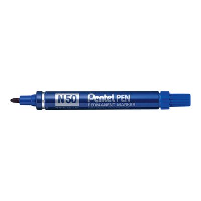 3474374075006-Pentel PEN N50 - Pack de 4 marqueurs permanents - pointe ogive - noir, bleu, rouge et vert-Angle gauche-2