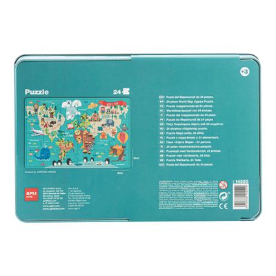 8410782145509-Apli Kids - Puzzle 24 pièces - map monde-Bas-2