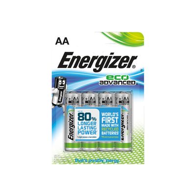 7638900410716-Energizer EcoAdvanced batterie 4 x type AA Alcaline-Avant-1