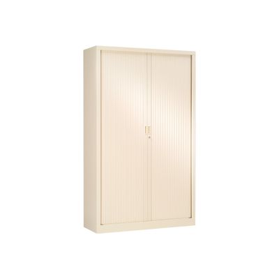 3219095800038-Armoire haute monobloc à rideaux GENERIC - 198 x 120 x 43 cm - beige-Angle gauche-0