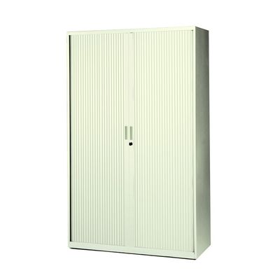 0000793677045-Armoire haute à rideaux - L120  x H198 x P43 cm - 4 tablettes - beige--0