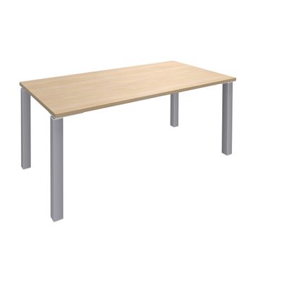 3253310148604-Bureau droit EXPRIM - L180 cm - Plateau imitation Chêne clair - Pieds alu--0