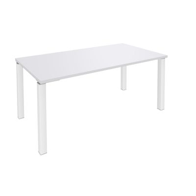 3253310163775-Bureau droit EXPRIM - L140 cm - Plateau Blanc perle - Pieds blanc--0