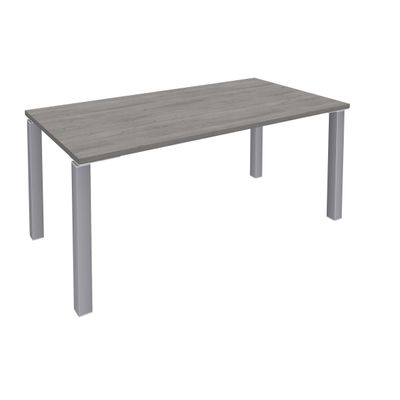 3253310163805-Bureau droit EXPRIM - L140 cm - Plateau imitation Chêne gris - Pieds alu--0