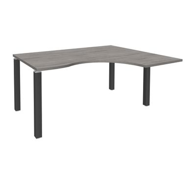 3253310164178-Bureau compact EXPRIM - L160 cm - Retour droite - Plateau imitation Chêne gris - Pieds carbone (Pieds de renfort obligatoire à rajou--0