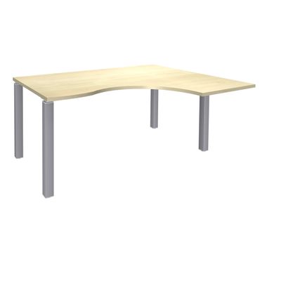 3253310164369-Bureau compact EXPRIM - L180 cm - Retour droite - Plateau imitation Erable - Pieds alu (Pieds de renfort obligatoire à rajou--0