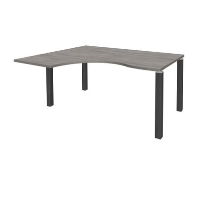 3253310164314-Bureau compact EXPRIM - L160 cm - Retour gauche - Plateau imitation Chêne gris - Pieds carbone (Pieds de renfort obligatoire à rajou--0