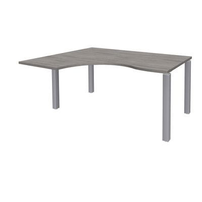 3253310164307-Bureau compact EXPRIM - L160 cm - Retour gauche - Plateau imitation Chêne gris - Pieds alu (Pieds de renfort obligatoire à rajou--0