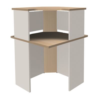 3253310151284-Banque d'accueil en ange 90° LUMINA - avec réhausse - L80 x H115 x P80 cm - Bande translucide Blanche - Finition c--0