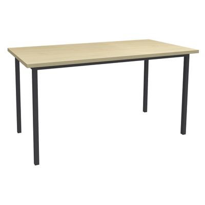 3253310154711-Table de réunion Rectangulaire - 140 x 70 cm - Pieds carrés anthracite - imitation érable--0
