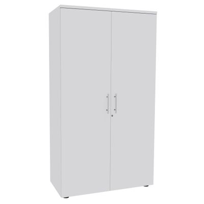 3253310133815-Armoire haute IDRA/DUAL - H180 x L80 x P47 - 2 portes - Corps blanc - Portes et dessus Blanc perle--0