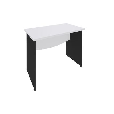 3253310104853-Bureau droit DUAL - L80 - Pieds Anthracite - plateau blanc--0