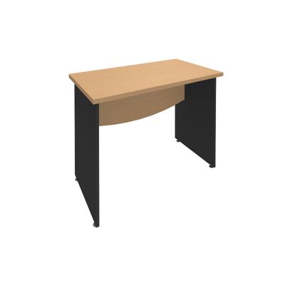 3253310104877-Bureau droit DUAL - L80 - Pieds Anthracite - plateau imitation Hêtre--0