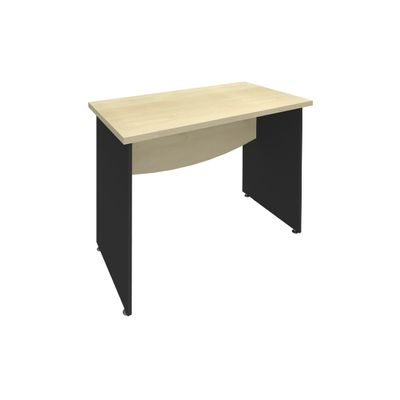 3253310104914-Bureau droit DUAL - L80 - Pieds Anthracite - plateau imitation Erable--0