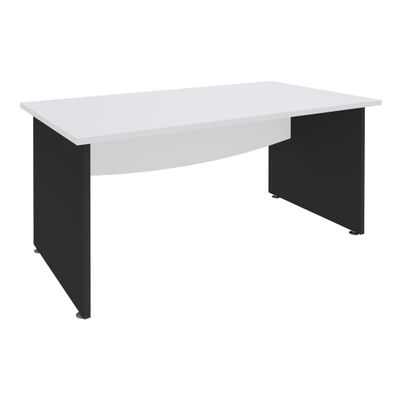 3253310105645-Bureau droit DUAL - L180 - Pieds Anthracite - plateau blanc--0