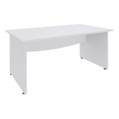3253310174962-Bureau droit DUAL - L140 - Pieds blanc - plateau blanc--0