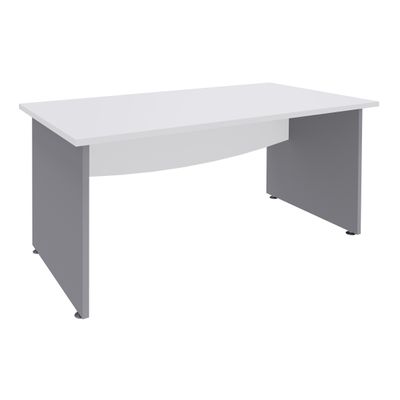 3253310105652-Bureau droit DUAL - L180 - Pieds Alu - plateau blanc--0