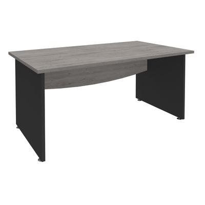 3253310175198-Bureau droit DUAL - L180 - Pieds Anthracite - plateau imitation Chêne gris--0