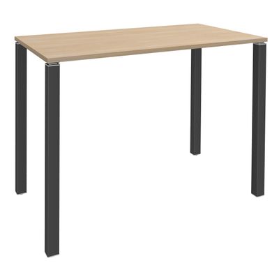 3253310166066-Table Lounge - L140xH105xP60 cm - 4 Pieds carbone - plateau imitation chêne clair--0