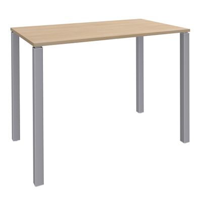 3253310158504-Table Lounge - L140xH105xP60 cm - 4 Pieds alu - plateau imitation chêne clair--0