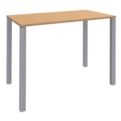 3253310165984-Table Lounge - L140xH105xP60 cm - 4 Pieds alu - plateau imitation hêtre--0