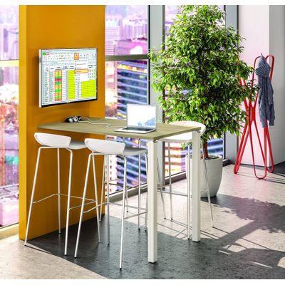 3253310166202-Table Lounge - L140xH105xP60 cm - 2 Pieds carbone - plateau imitation hêtre--1