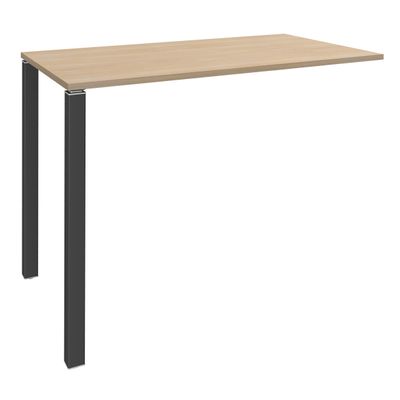3253310166264-Table Lounge - L140xH105xP60 cm - 2 Pieds carbone - plateau imitation chêne clair--0