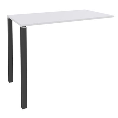 3253310166257-Table Lounge - L140xH105xP60 cm - 2 Pieds carbone - plateau blanc perle--0