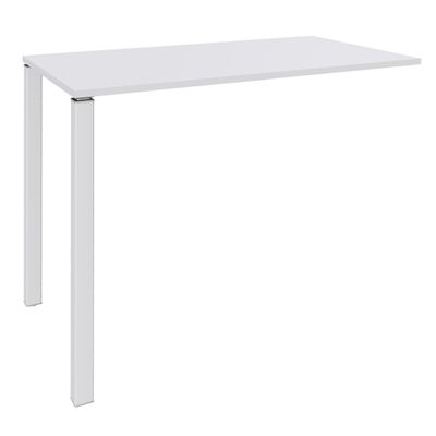3253310158580-Table Lounge - L140xH105xP60 cm - 2 Pieds blancs - plateau blanc perle--0