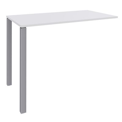 3253310166240-Table Lounge - L140xH105xP60 cm - 2 Pieds alu - plateau blanc perle--0