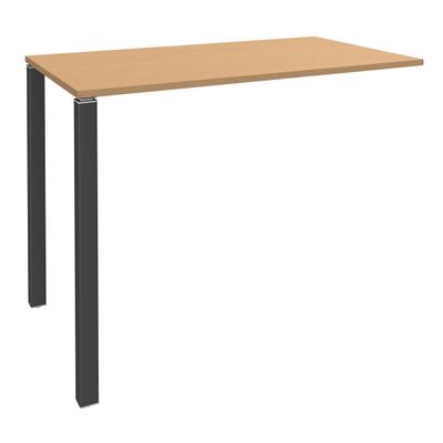 3253310166202-Table Lounge - L140xH105xP60 cm - 2 Pieds carbone - plateau imitation hêtre--0
