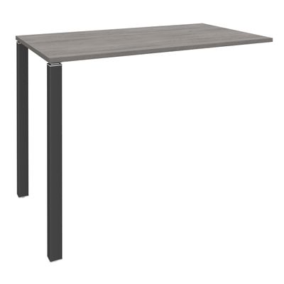 3253310166271-Table Lounge - L140xH105xP60 cm - 2 Pieds carbone - plateau imitation chêne gris--0