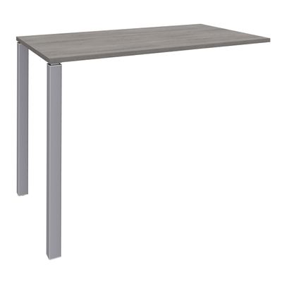 3253310158627-Table Lounge - L140xH105xP60 cm - 2 Pieds alu - plateau imitation chêne gris--0
