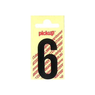2012349362549-Pickup - Étiquette autocollante - 150 mm - Chiffre 6 - noir mat-Avant-0