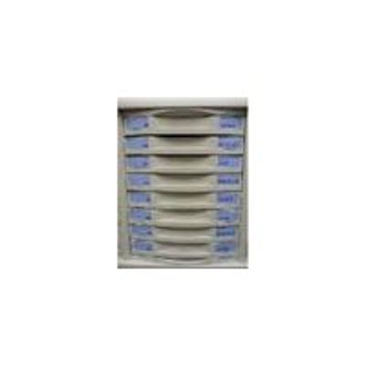 3219099811504-Module 8 tiroirs pour armoire à rideaux - hauteur 50 mm - gris-Avant-2