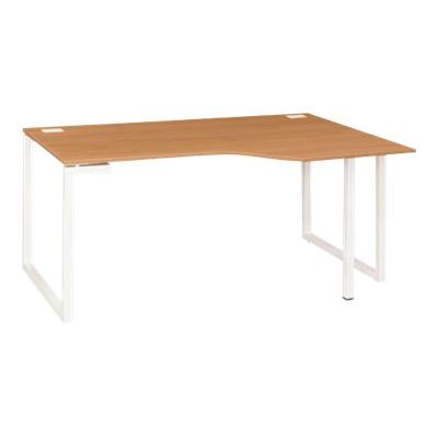 3483600495259-Bureau compact droit - SUNDAY - noyer - pieds cadre-Angle gauche-0