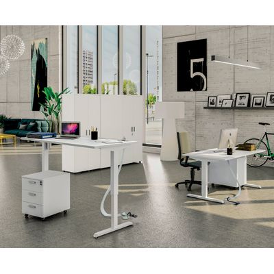 3253310401327-Bureau LEVEL - Bureau éléctrique - L140 - pied carbone - plateau imitation hêtre--1