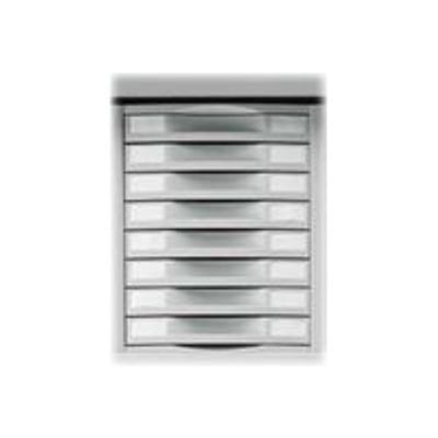 3219099811504-Module 8 tiroirs pour armoire à rideaux - hauteur 50 mm - gris-Avant-1