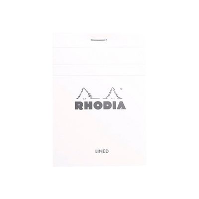 3037920122014-Rhodia - Bloc notes N°12 - A6 - 160 pages - petits carreaux - 80g - blanc-Avant-0