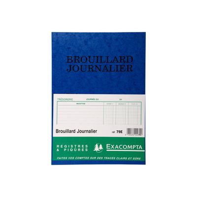 3130632000790-Exacompta - Registre brouillard journalier - 27 x 19 cm-Avant-0