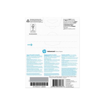 0882780349643-HP - Papier photo brillant - 13 x 18 cm - 250 g/m² - 25 feuilles-Arrière-2