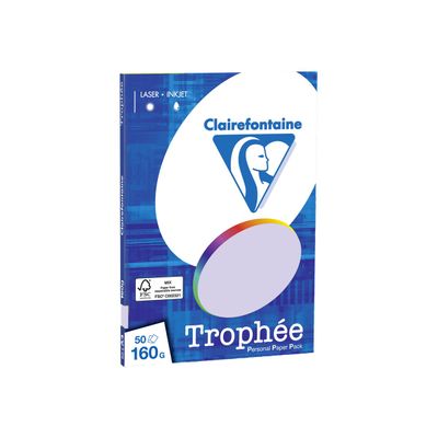 0400000041520-Clairefontaine Trophée - Papier couleur - A4 (210 x 297 mm) - 160 g/m² - Ramette de 50 fe-Angle gauche-0