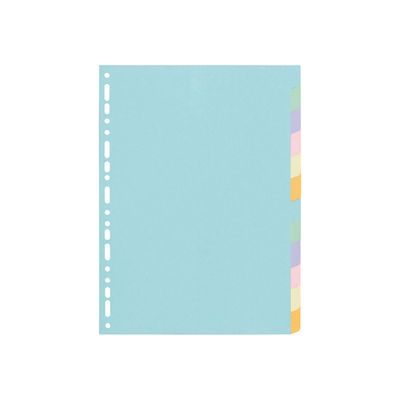 3130630016120-Exacompta Forever - Intercalaire 12 positions - A4 - carte recyclée couleurs pastel-Avant-1
