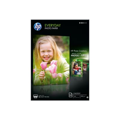 0400000125107-HP - Papier photo brillant - A4 - 200 g/m² - 100 feuilles-Avant-0